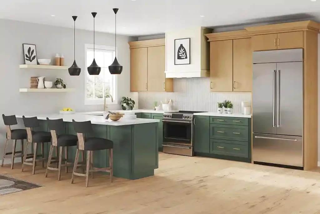 530S Maple Rye & 650F Painted Sage & Painted Vanilla Kitchen