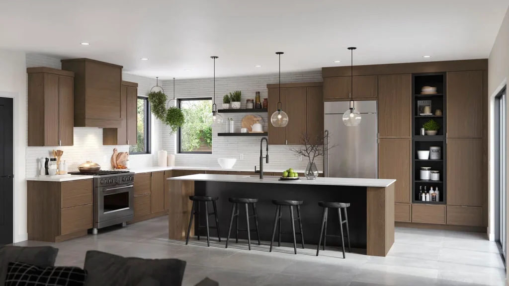 580F Cherry Clove Kitchen, natural wood tones