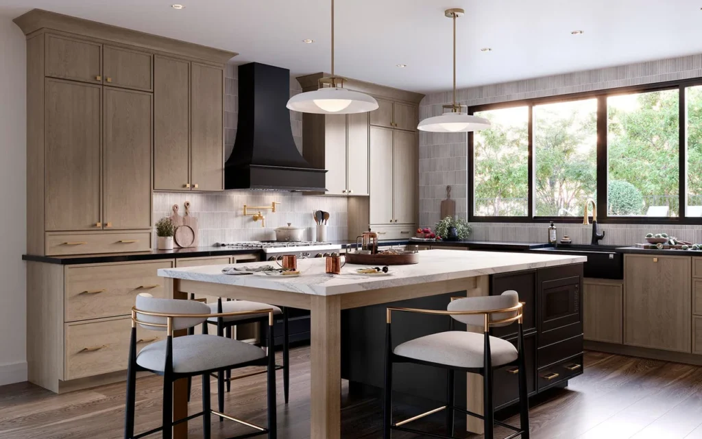 580F Maple Almond & Painted Black Kitchen
