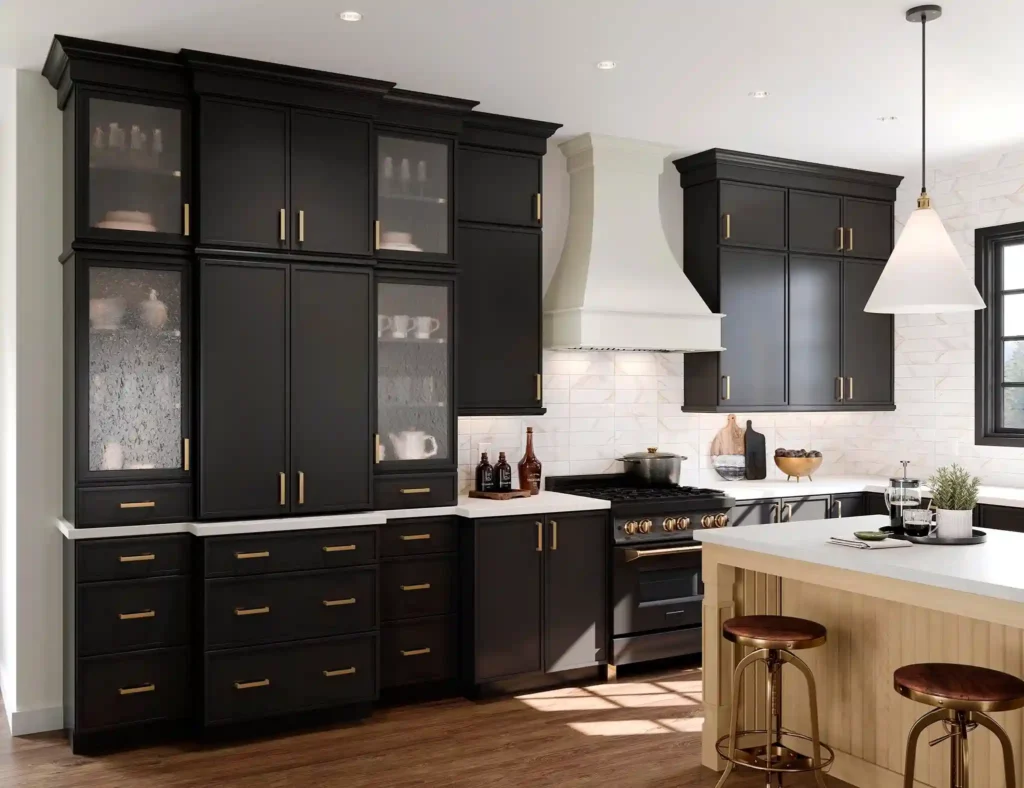 580F Painted Black & Maple Rye Kitchen