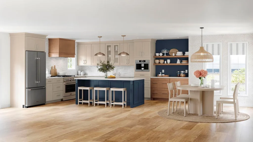 650F Painted Oat n Navy n Maple Cider Kitchen