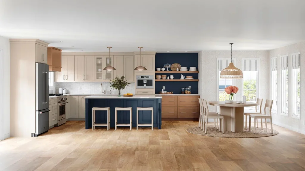 650F Painted Oat n Navy n Maple Cider Kitchen