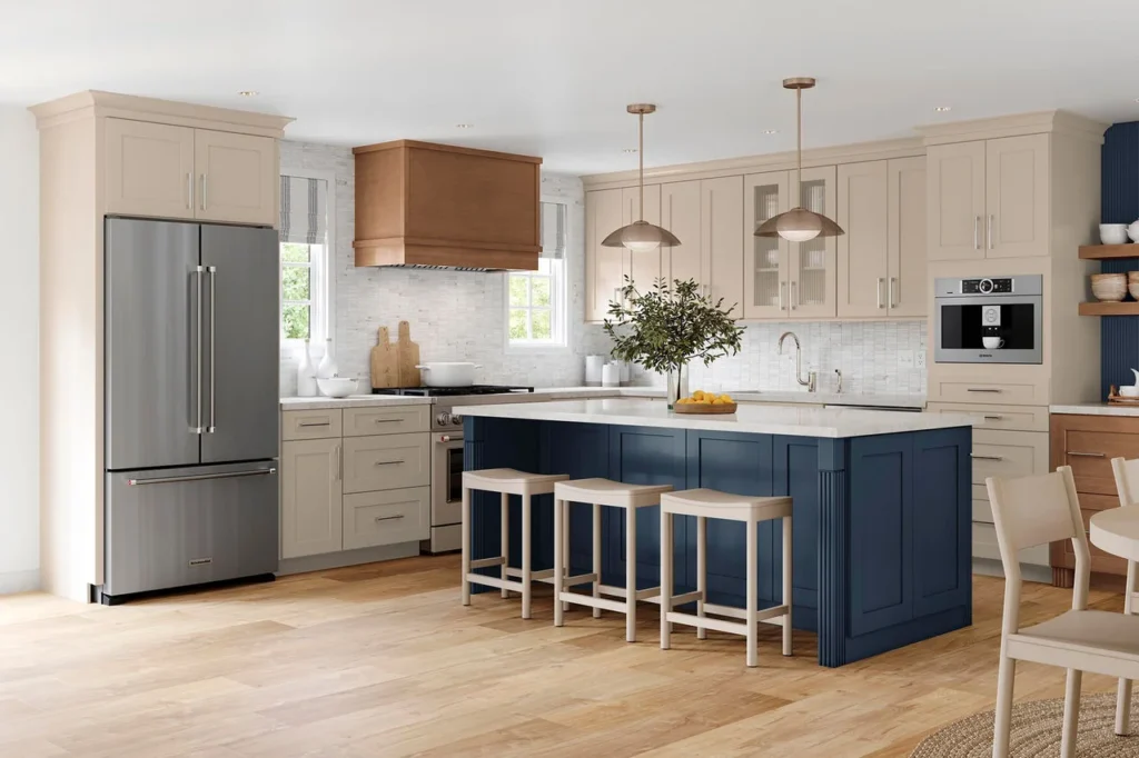 650F Painted Oat n Navy n Maple Cider Kitchen
