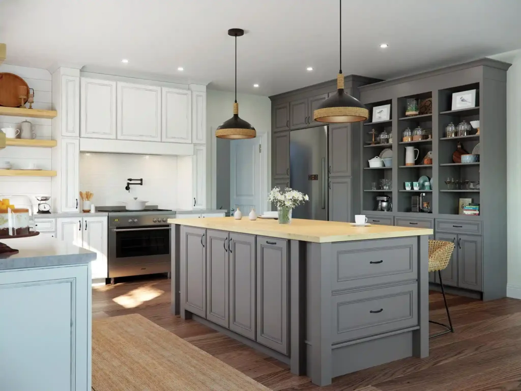 750F Painted Pewter & Boulder Kitchen