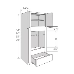 Double Oven, 2 BUTT doors & 1 Deep Drawer