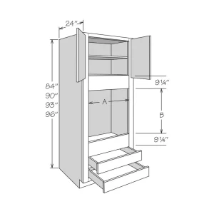 Double Oven 2 BUTT doors & 2 Drawer