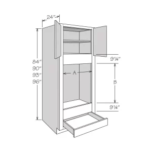 Double Oven, 2 BUTT doors & 1 Drawer