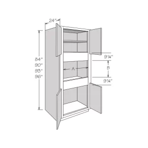 Appliance Cabinets, Single Oven, 4 BUTT Doors