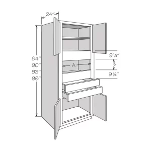 4 BUTT Doors & 2 Drawers OVS, OVS BUTT 2DWR
