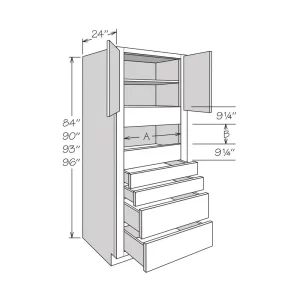 Single Oven 2 BUTT Doors & 4 Drawers