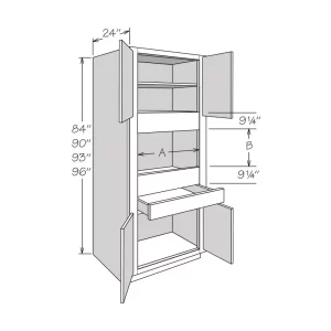 OVS BUTT 1DWR, 4 BUTT Doors & 1 Drawer