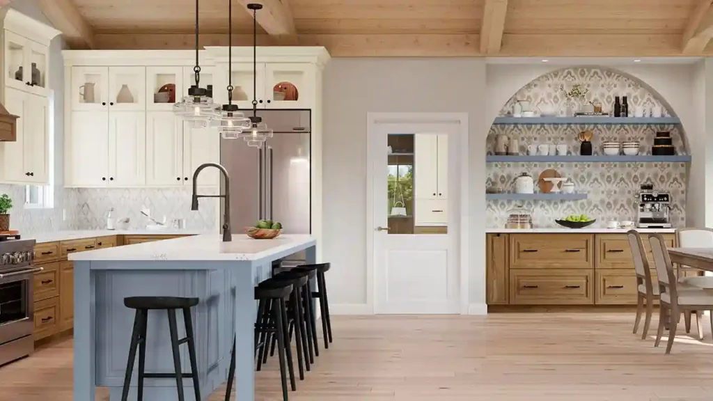 660R Cherry Amber & Painted Vanilla & Painted Mist Kitchen