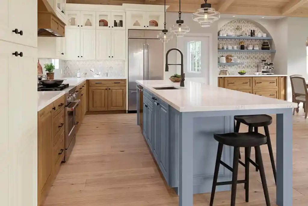 660R Cherry Amber & Painted Vanilla & Painted Mist Kitchen