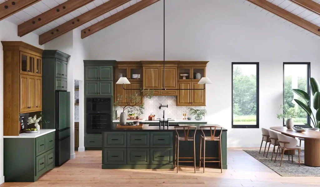 660R Pained Sage & Cherry Amber Kitchen