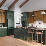 660R Pained Sage & Cherry Amber Kitchen, deep green