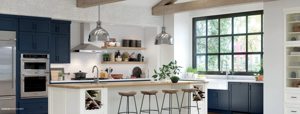 410F Painted Navy-Painted Linen Wide Kitchen