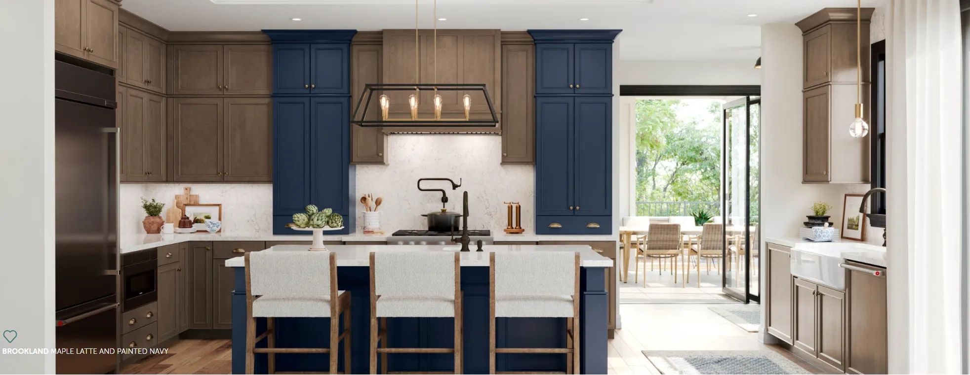 540F Maple Latte-Painted Navy Wide Kitchen