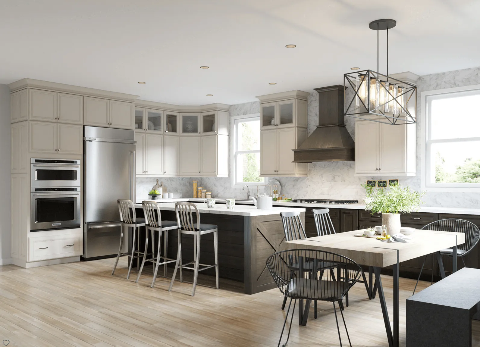 750F Painted Harbor-Maple Slate Kitchen