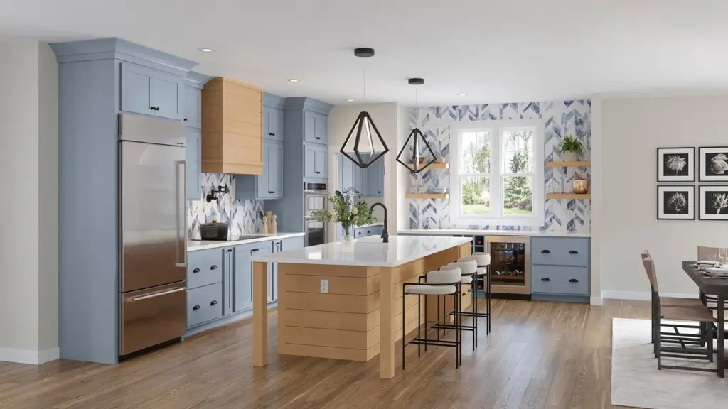 330S Painted Mist & Maple Rye Kitchen