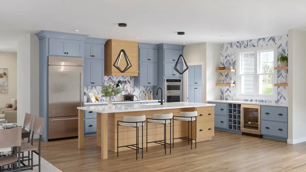 330S Painted Mist & Maple Rye Kitchen
