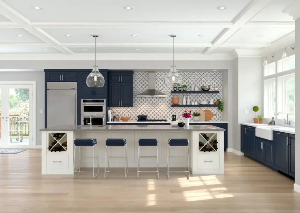 460S Painted Linen Navy Kitchen 2