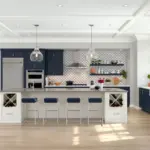 460S Painted Linen Navy Kitchen 2