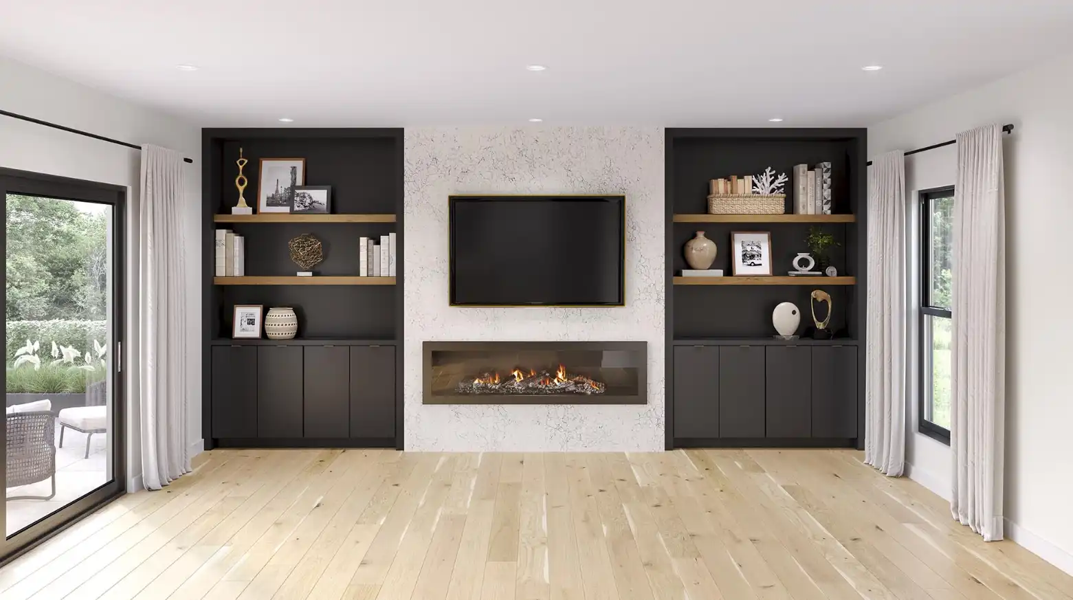 530S Painted Black Fireplace