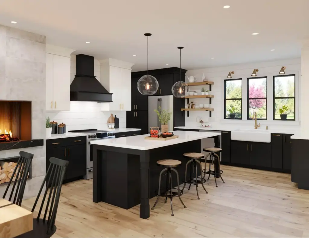 530S Painted Black Linen Kitchen