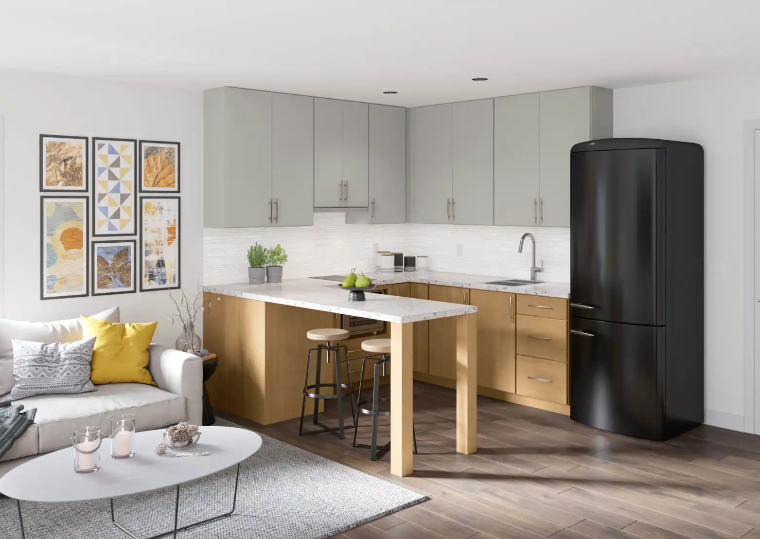 530S Painted Harbor Maple Rye Kitchenette