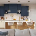 330S Painted Linen & Painted Navy & Maple Rye Kitchen