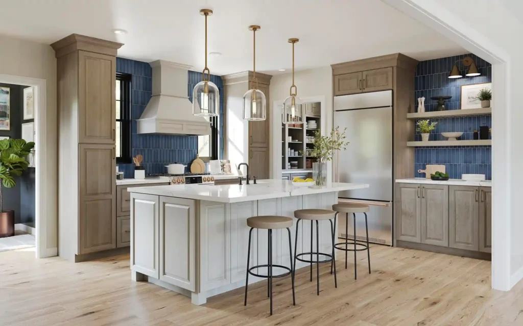 460R Maple Almond & Painted Harbor Kitchen
